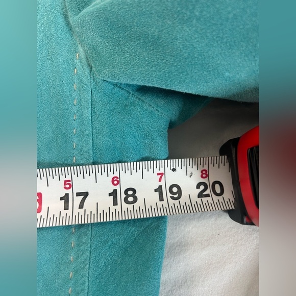 KAREN KANE Blue Suede Leather Blazer Jacket Women’s Medium - Picture 6 of 15